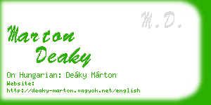 marton deaky business card