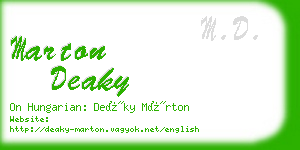 marton deaky business card